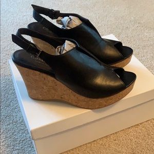 NWT Garnet Hill Italian wedge platform sandal Sz8